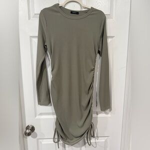 Fashion Ruched long sleeve Dress